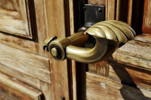 Close-up of a copper doorknob Stock Photos