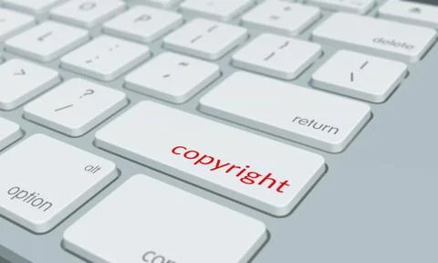 Close up of copyright keyboard button 스톡 일러스트