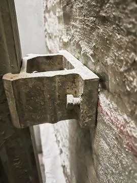 Close-up of core drill mounting rail for stitch drilling Stock Photos