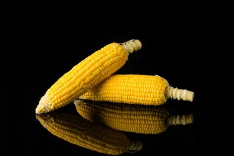 Close up Corn on black Stock Photos