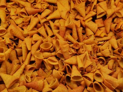 Close-up corn chips. Background chips and detail shots. Stock Photos