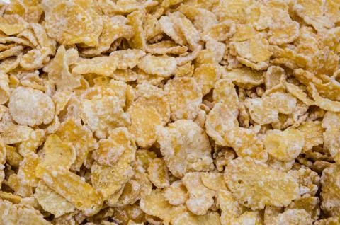 Close up of corn flakes Stock Photos