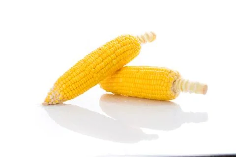 Close up Corn on white Stock Photos