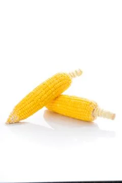 Close up Corn on white Stock Photos