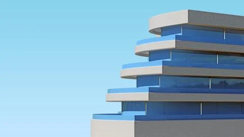 Close-up of corner balconies Stock Illustration