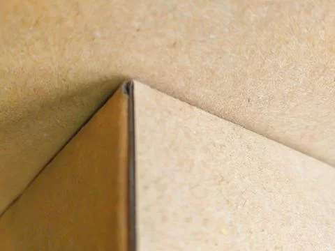 Close-up of a corner of a cardboard box Foto stock