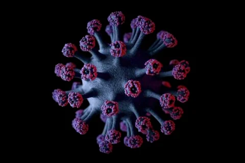 Close-up corona virus. 3d rendering Stock Illustration