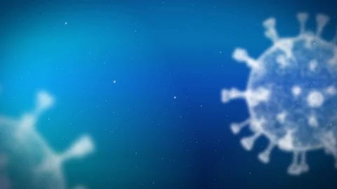 Close up Corona Virus - Blue Background Stock Footage 129270348