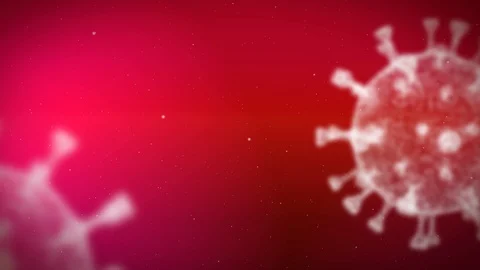 Close up Corona Virus - Red Background- Vidéo 129270349