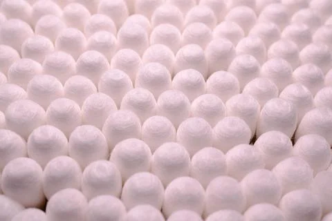 Close-up of cotton swabs arranged in a pattern Stock Photos