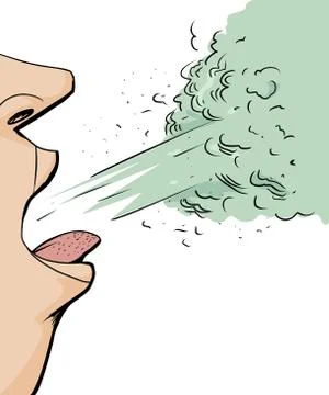 Close Up of Cough Stock Illustration