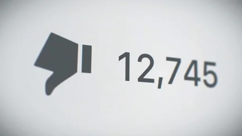 Close-up Counter of Dislikes Quickly Increasing. 3d Animation. Stock Footage 73227037