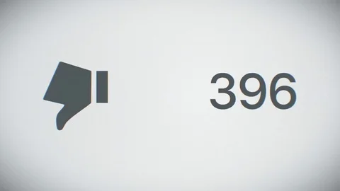 Close-up Counter of Dislikes Quickly Increasing. 3d Animation. Front view. Stock Footage 73227400