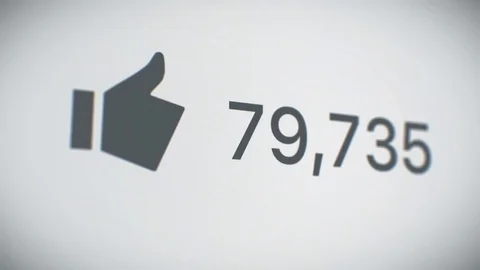 Close-up Counter of Likes Quickly Increasing. 3d Animation. Stock Footage 73228196