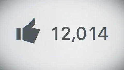 Close-up Counter of Likes Quickly Increasing. 3d Animation. Stock Footage 73228986