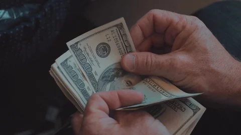 Close up of counting money Stock Footage 85590007