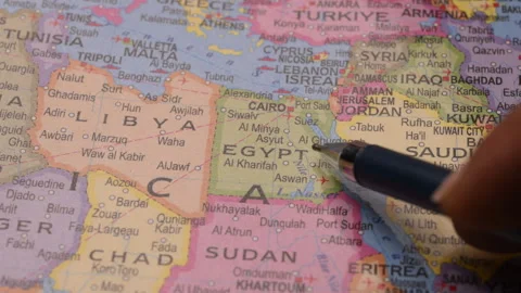 Close-Up of Country Egypt Location Indicated on World Map Stock Footage 326770600