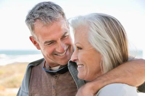 Close-up of a couple on the beach Stock Photos