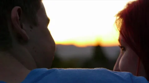 Close Up Of Couple Enjoying The Sunset Stock-Footage 31269968