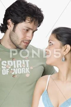 Close-up of a couple romancing Stock Photos