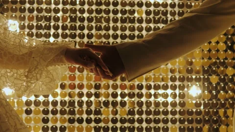 Close-up of the couple's gently touching hands. High quality 4k footage Stock Footage 236858423