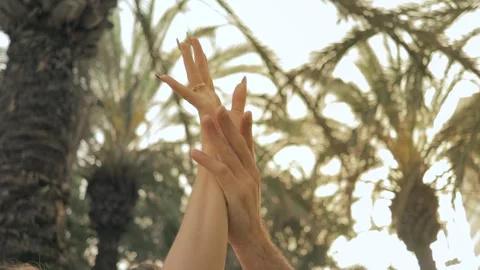 Close-Up of Couple’s Hands Dancing Tango. Manos Bailando Tango Stock Footage 291396310