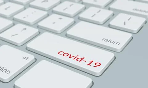 Close up of covid-19 keyboard button Illustration