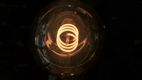 Close up of a cozy, dimly-lit setting with vintage-style filament light bulbs Stock Footage 158240258