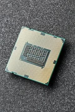 Close-up of CPU Chip Processor. Selective Focus Foto stock