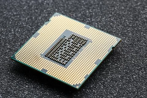 Close-up of CPU Chip Processor. Selective Focus Foto stock