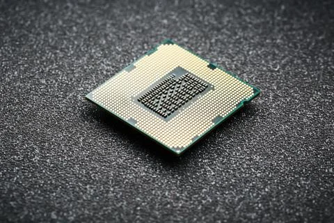 Close-up of CPU Chip Processor. Selective Focus 写真素材