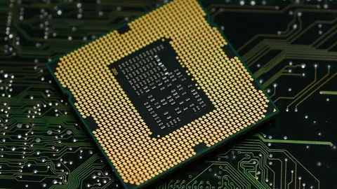 Close up of CPU Computer Processor Stock Footage 160327155