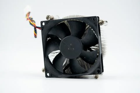 Close up of CPU cooling fan and heatsink Stock Photos