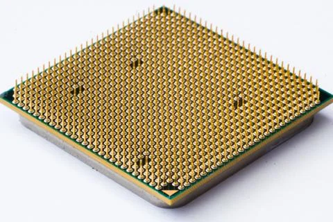 Close up of CPU Processor over Computer Motherboard. Tecnology background. 스톡 사진