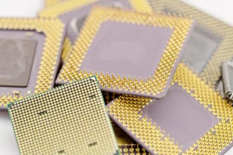 Close up of cpu processors Stock Photos