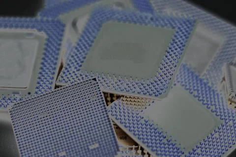 Close up of cpu processors Stock Photos