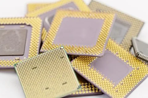 Close up of cpu processors Stock Photos