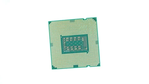 Close-up of a CPU While Rotating on a White Background. Stock Footage 282967327