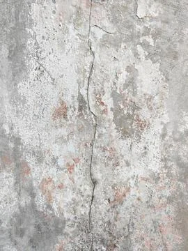 Close Up of Cracked Concrete Wall Surface with Peeling Paint Texture Stock Photos