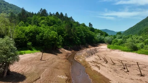 Close up of cracked dry ground texture showing drought conditions Stock Footage 324538100