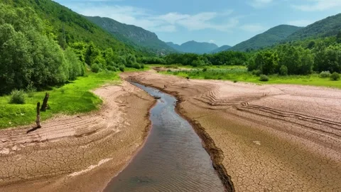 Close up of cracked dry ground texture showing drought conditions Stock Footage 324538975