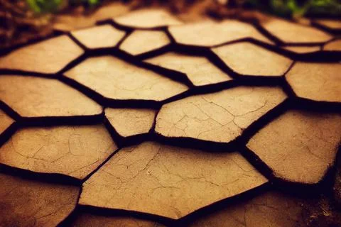 A close up of a cracked ground surface Stock Illustration