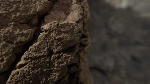 Close-Up of Cracked Rocky Texture with Sharp Edges Stock Footage 289517484