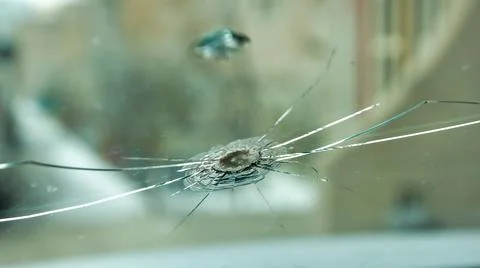 Close up of a cracked window Stock Photos