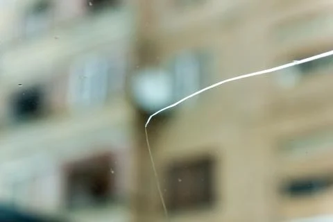 Close up of a cracked window Stockfoto's