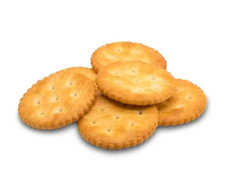Close up cracker isolated on white background Stock Photos