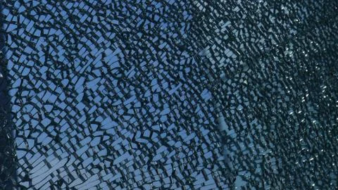A Close-up of Cracks in the surface of glass Foto stock