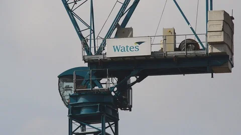 Close-up of crane driver on building site in leeds united kingdom Stock Footage 90376592