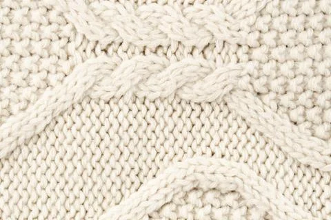 Close up cream wool pattern Stock Photos