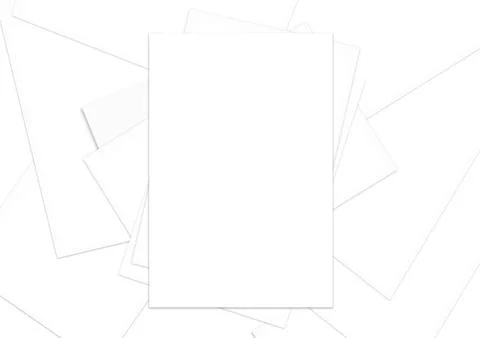Close-up creative with a lot of blank sheets of paper white a4 Stock Illustration